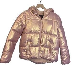 SwissTech Girls Gold Rose Metallic Heavyweight Puffer Jacket Sz XXL *runs small*